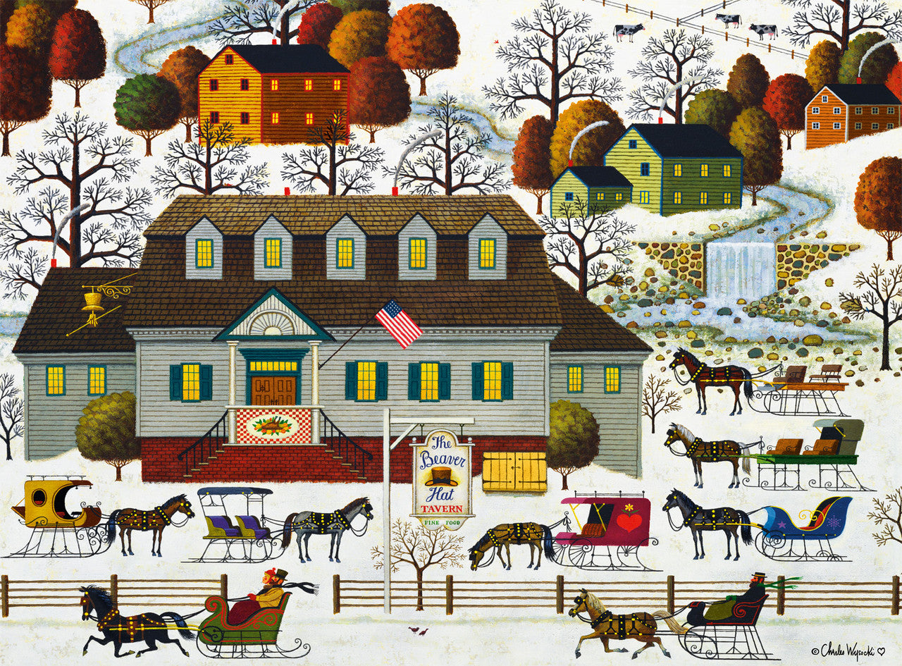 Charles Wysocki: Beaver Hat Tavern 1000 Piece Puzzle