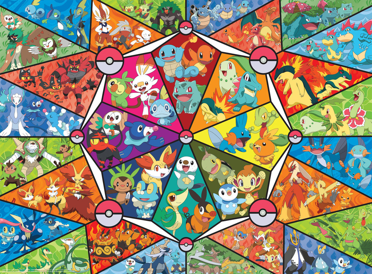 Pokemon: Stained Glass Starters 1000 Piece Puzzle