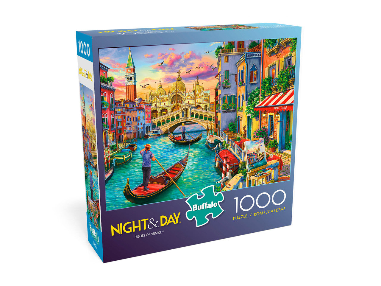 Night & Day Sights of Venice 1000 Piece Jigsaw Puzzle Box