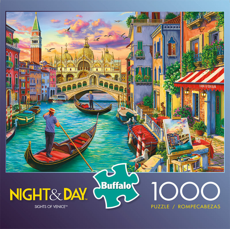 Night & Day Sights of Venice 1000 Piece Jigsaw Puzzle Front