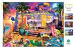 Night & Day Beach Holiday 1000 Piece Jigsaw Puzzle Poster
