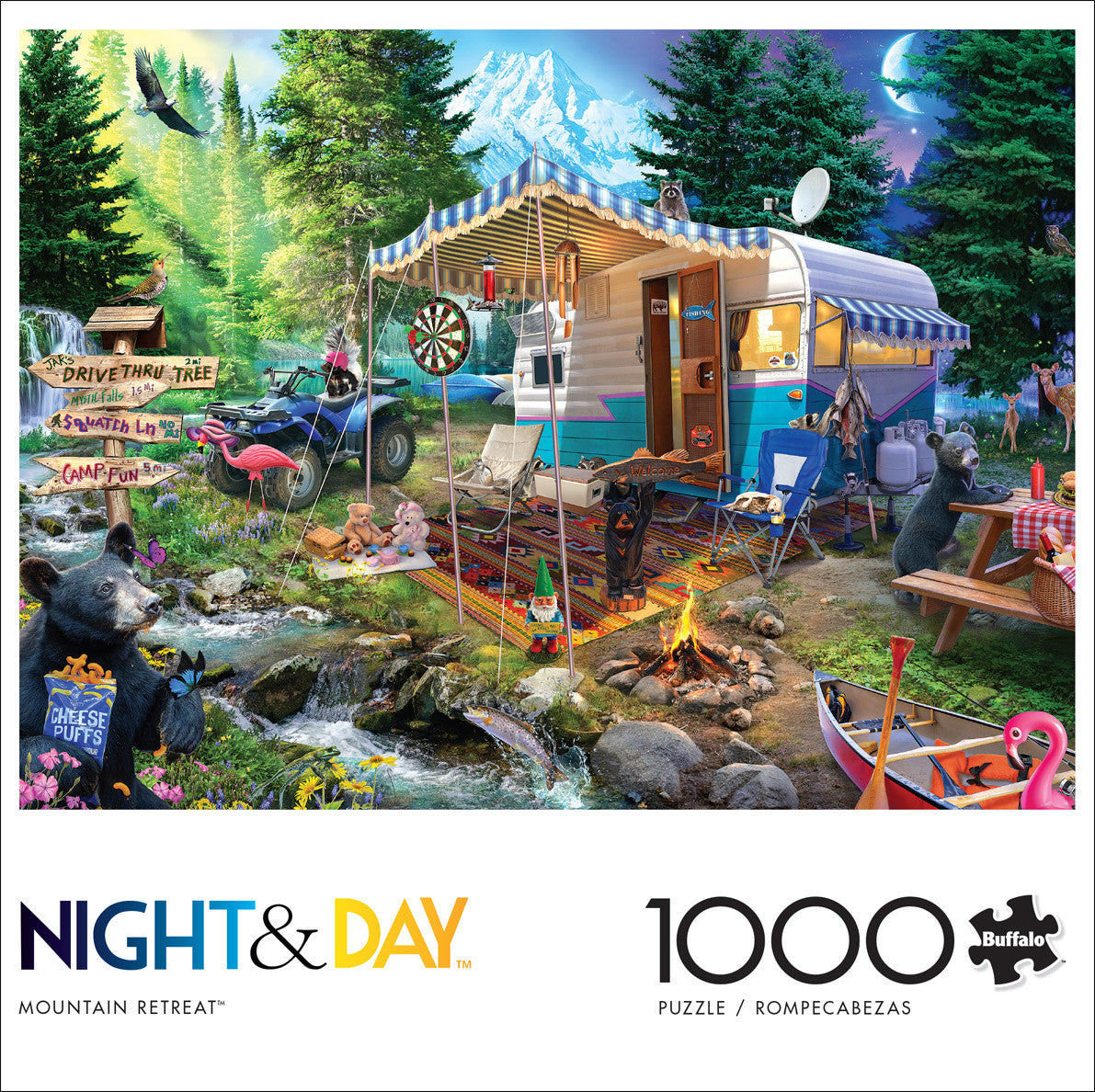 Night & Day: Mountain Retreat 1000 Piece Puzzle