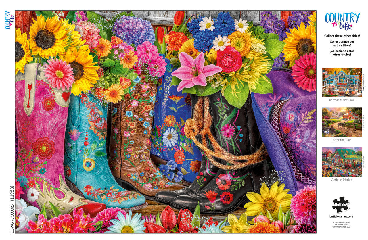 Country Life Cowgirl Colors 1000 Piece Jigsaw Puzzle Poster
