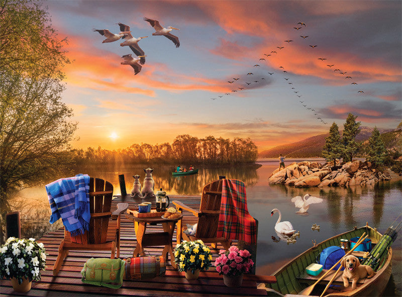 Breakfast at the Lake 1000 Piece Jigsaw Puzzle