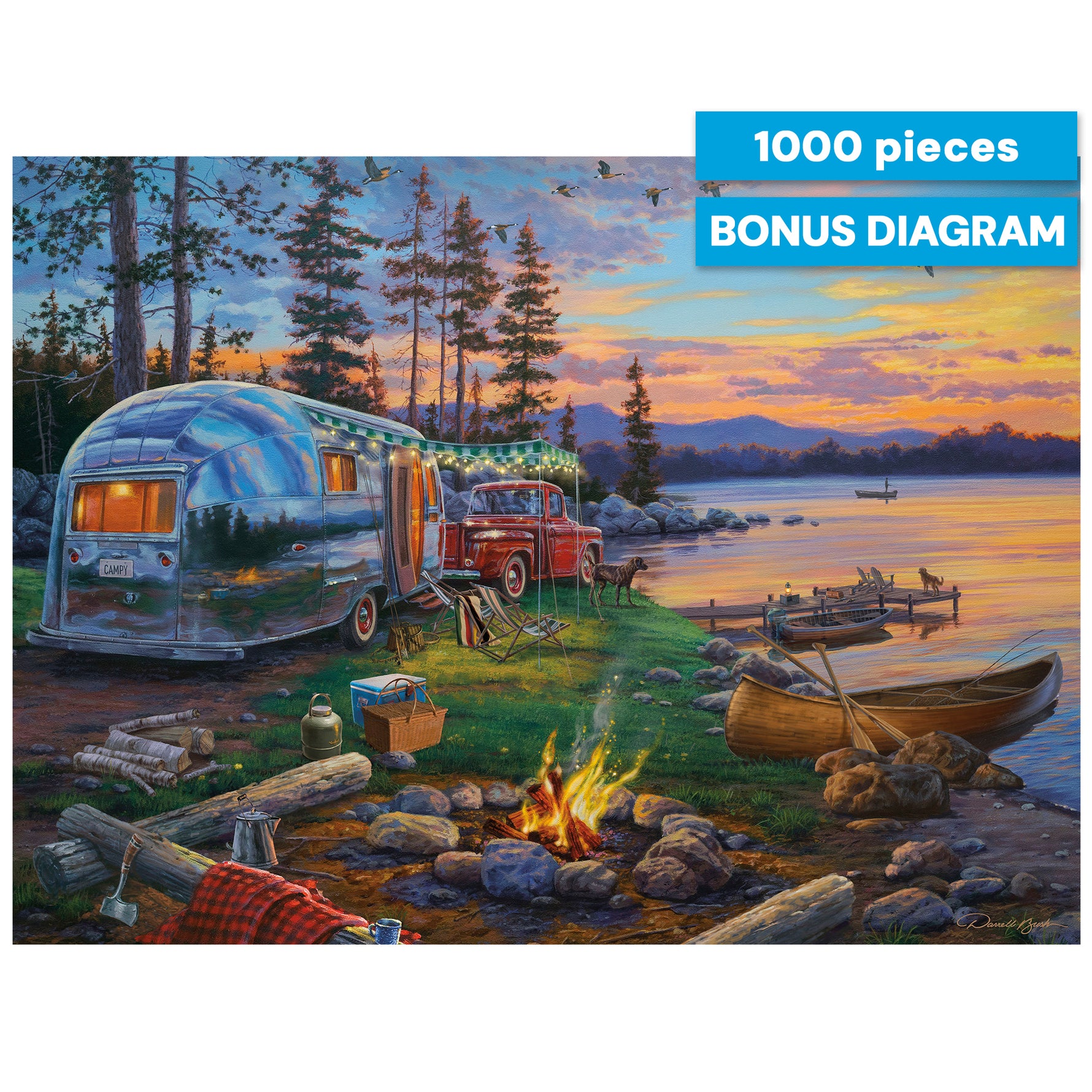 A Happy Camper - 1000 Piece Jigsaw Puzzle by Darrell Bush