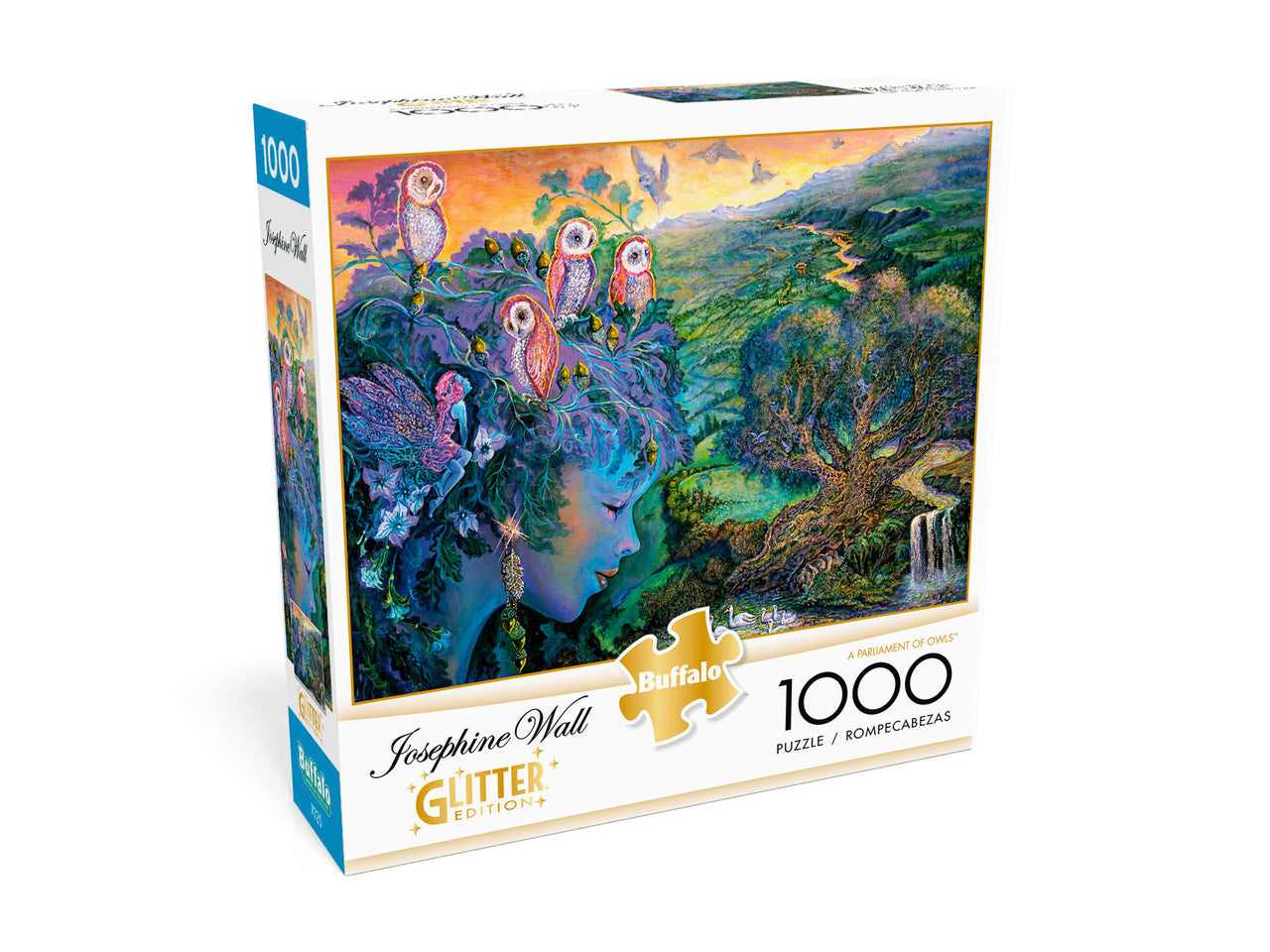 Josephine Wall A Parliament of Owls Glitter Edition 1000 Piece Jigsaw Puzzle Box