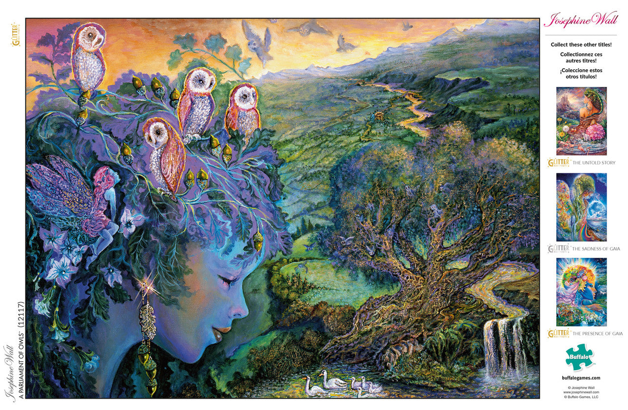 Josephine Wall A Parliament of Owls Glitter Edition 1000 Piece Jigsaw Puzzle Poster