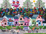 Charles Wysocki - Confection Street 1000 Piece Puzzle - Silver Select: Giftable Box With Silver Foil Accents