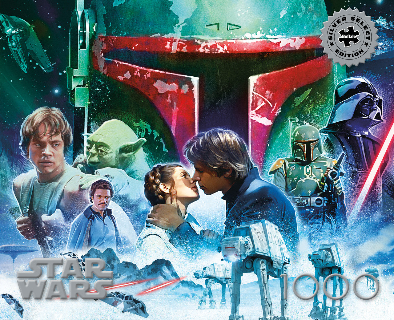 Star Wars The Rebellion’s Defeat 1000 Piece Puzzle - Silver Select: Giftable Box With Silver Foil Accents