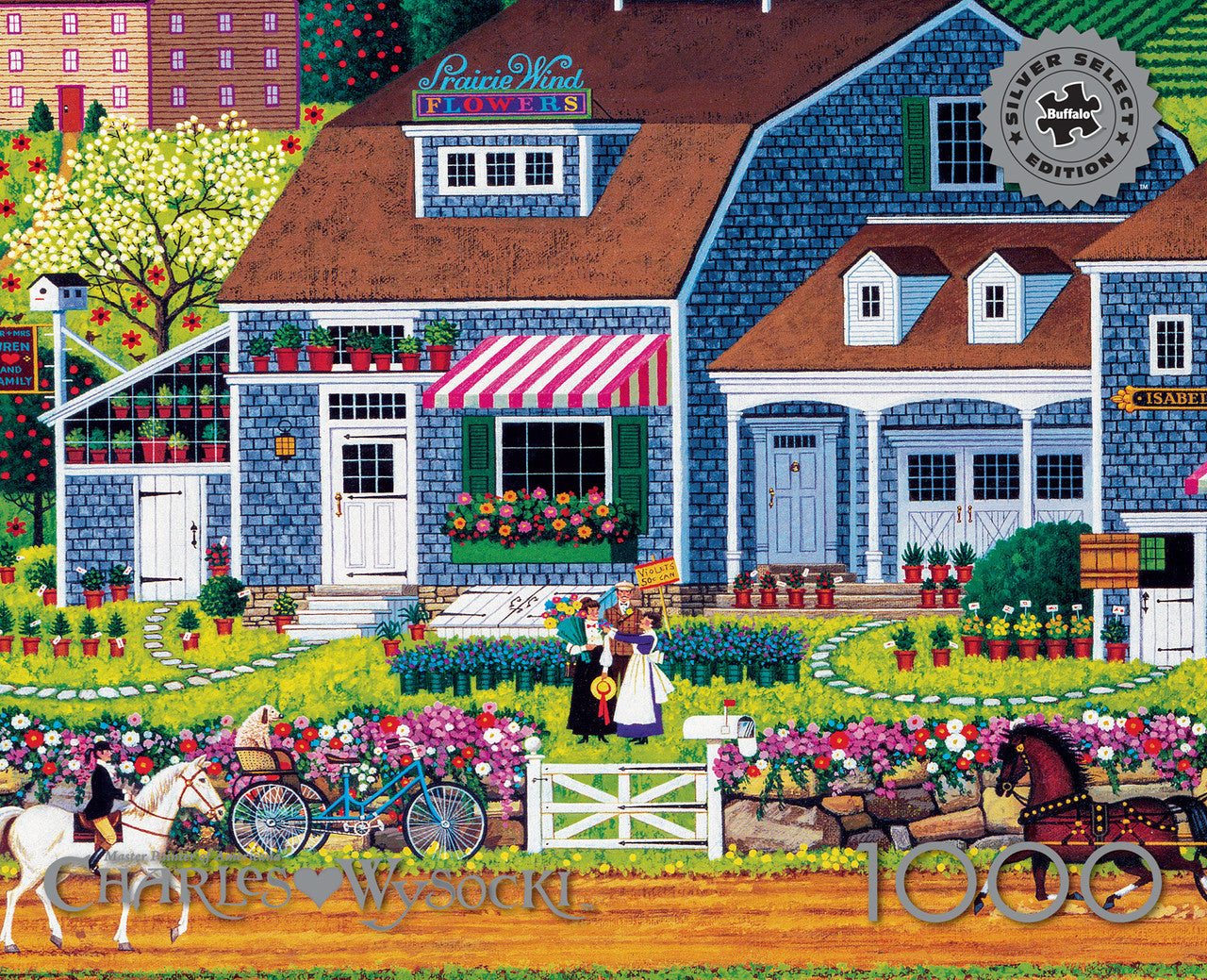 Charles Wysocki: Prairie Wind Flowers 1000 Piece Puzzle - Silver Select: Giftable Box With Silver Foil Accents