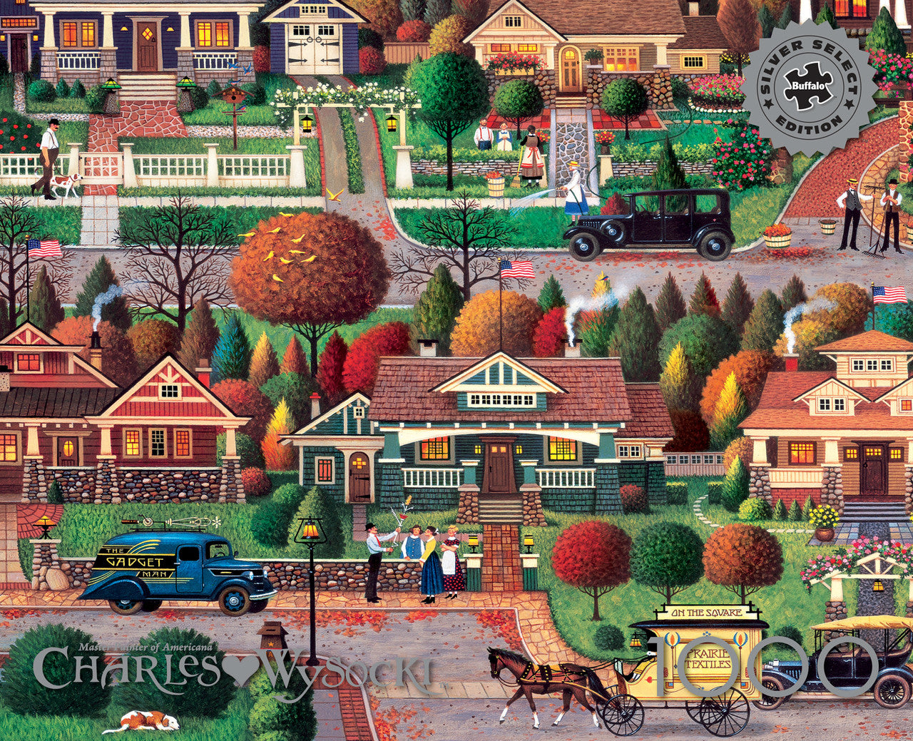 Charles Wysocki: Silver Select Labor Day in Bungalowville 1000 Piece Puzzle
