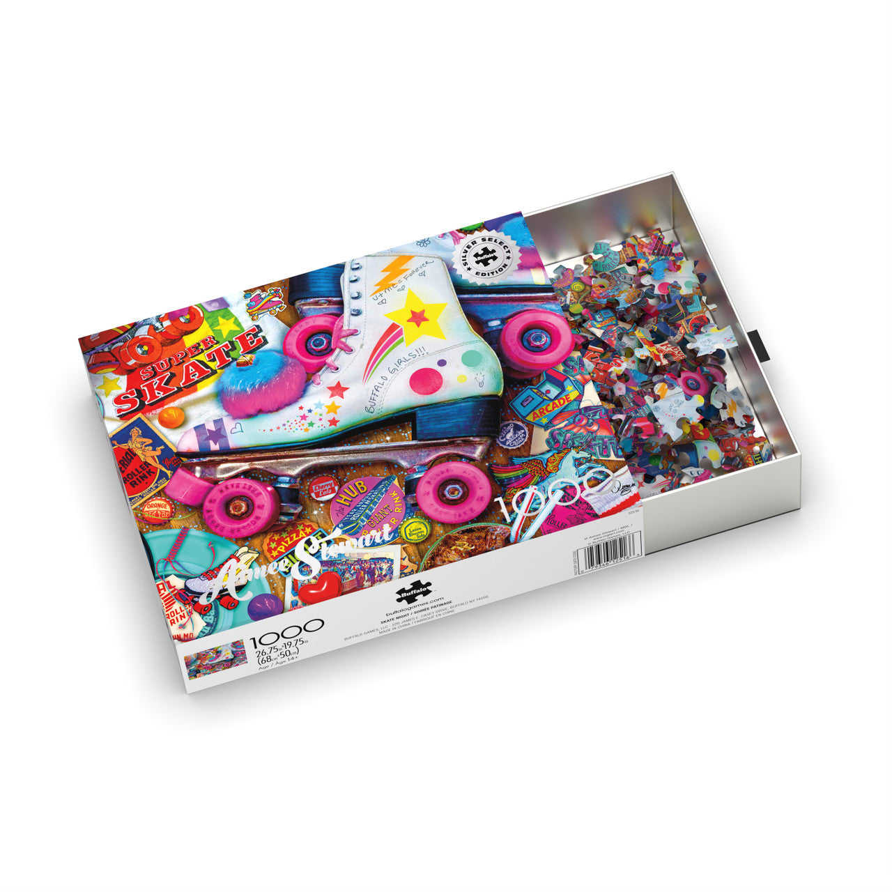 Aimee Stewart: Skate Night 1000 Piece Puzzle (Silver Select Edition) - Giftable Package With Silver Foil Accents