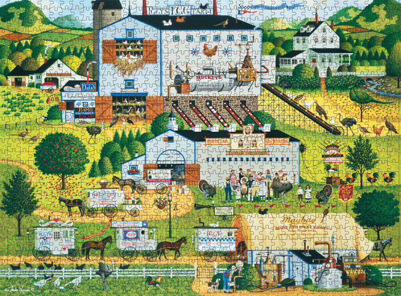 Charles Wysocki: Silver Select Sunny Side Up 1000 Piece Puzzle (giftable box with silver foil accents)