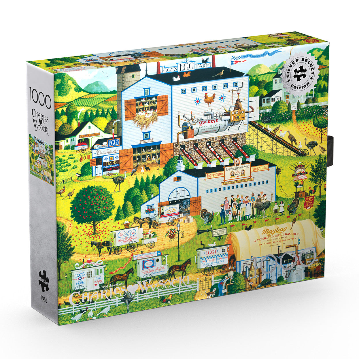 Charles Wysocki: Silver Select Sunny Side Up 1000 Piece Puzzle (giftable box with silver foil accents)