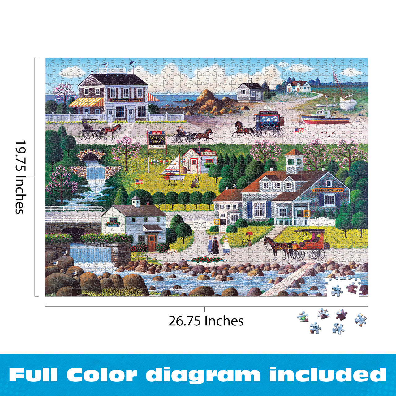 Charles Wysocki - Cricket Hawk Habor - Siver Select 1000 Piece Jigsaw Puzzle