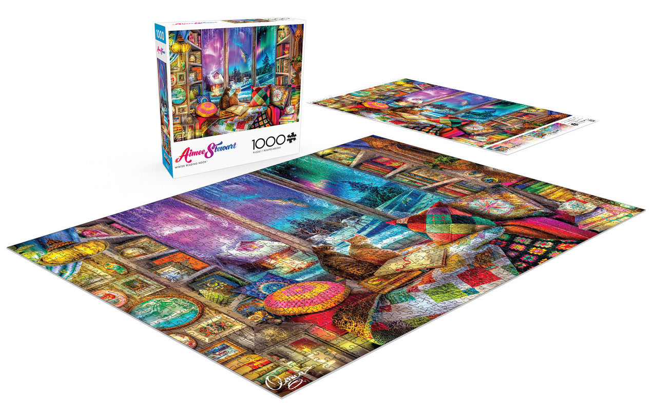 Aimee Stewart:  Winter Reading Nook 1000 Piece Puzzle