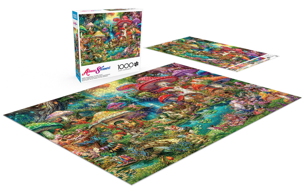 Aimee Stewart:  Merry Mushroom Village Picnic 1000 Piece Puzzle