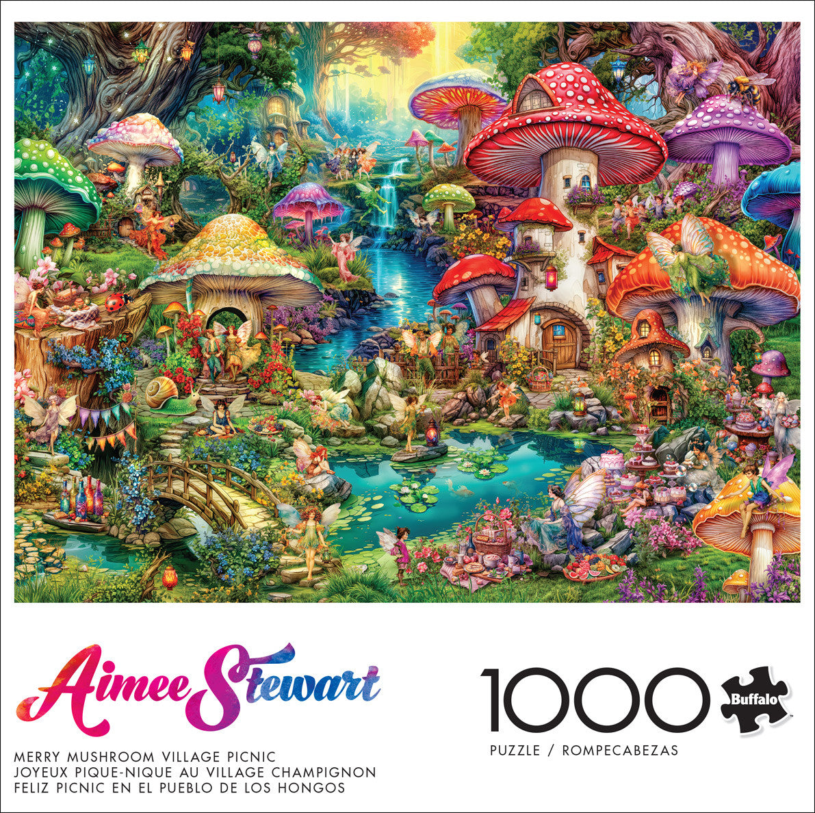 Aimee Stewart:  Merry Mushroom Village Picnic 1000 Piece Puzzle