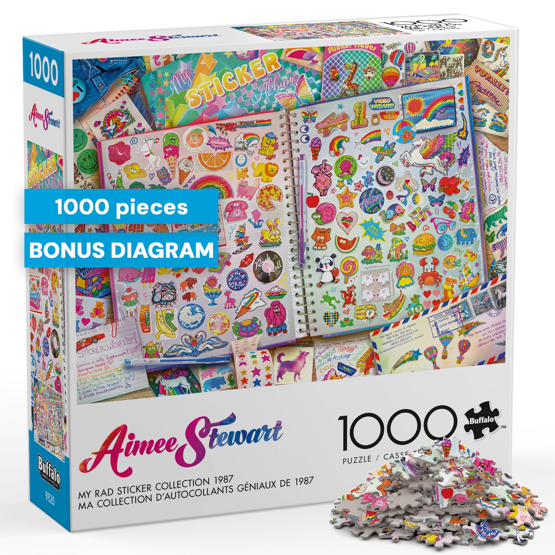 Aimee Stewart- My Rad Sticker Collection 1987 - 1000 PC Jigsaw Puzzle