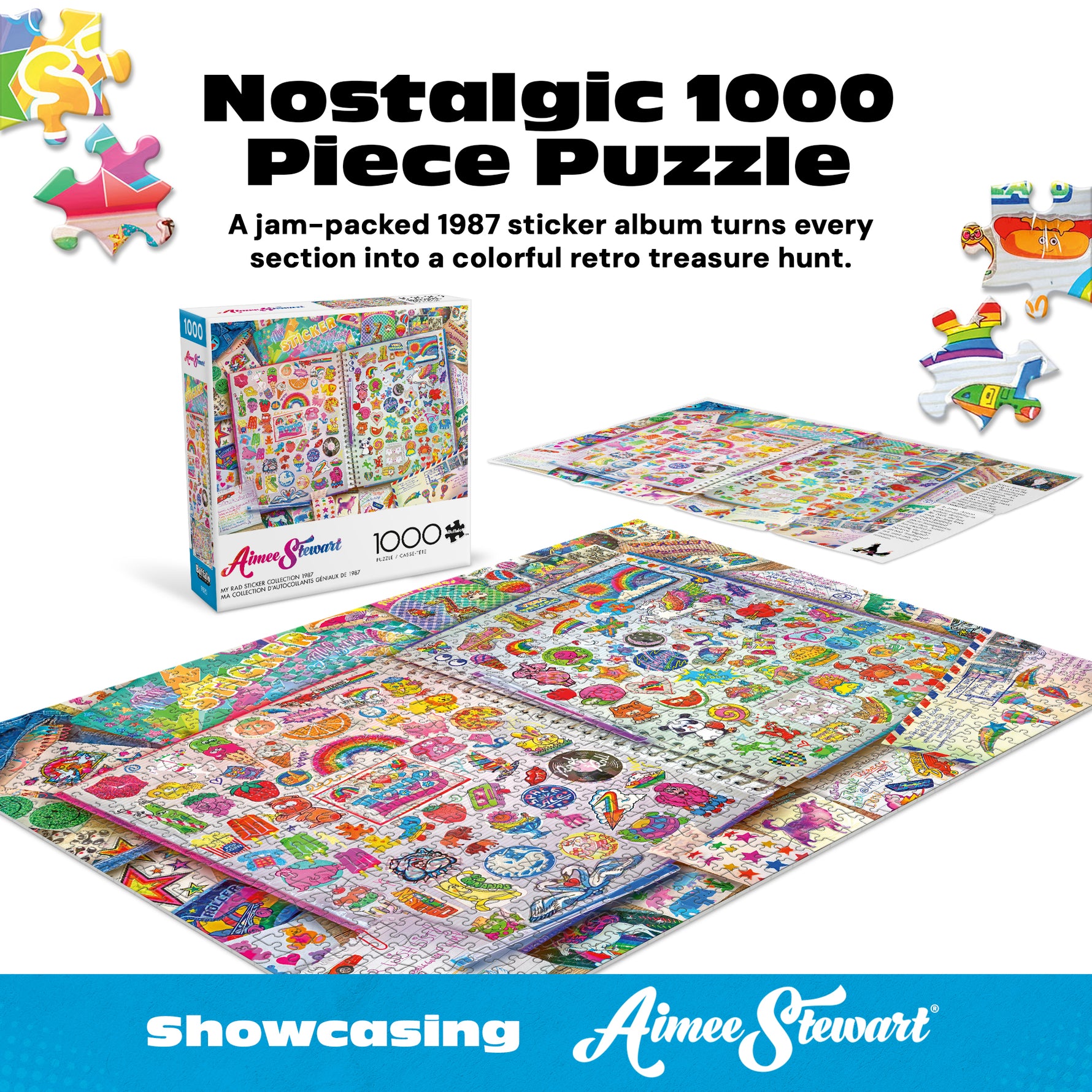 Aimee Stewart- My Rad Sticker Collection 1987 - 1000 PC Jigsaw Puzzle