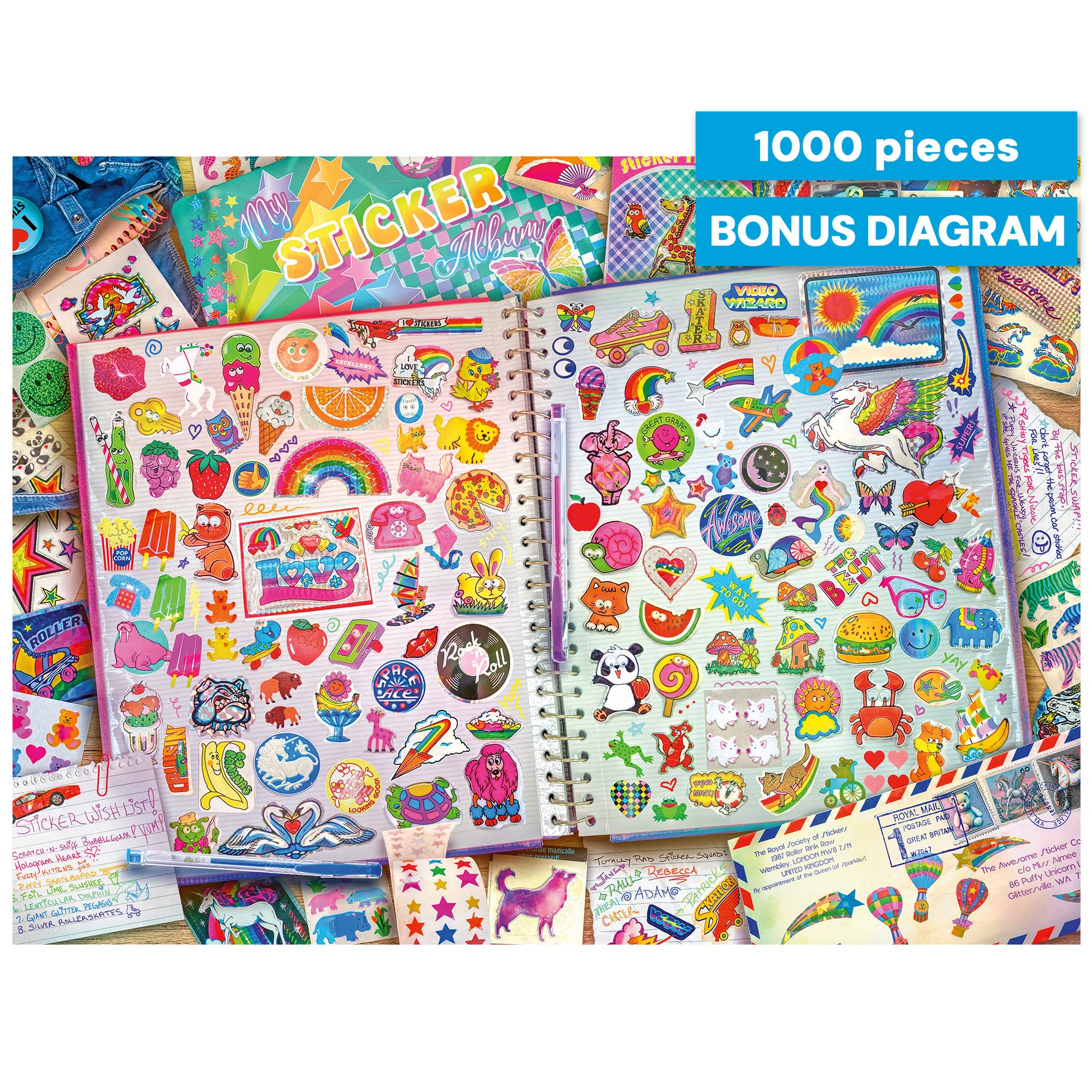 Aimee Stewart- My Rad Sticker Collection 1987 - 1000 PC Jigsaw Puzzle