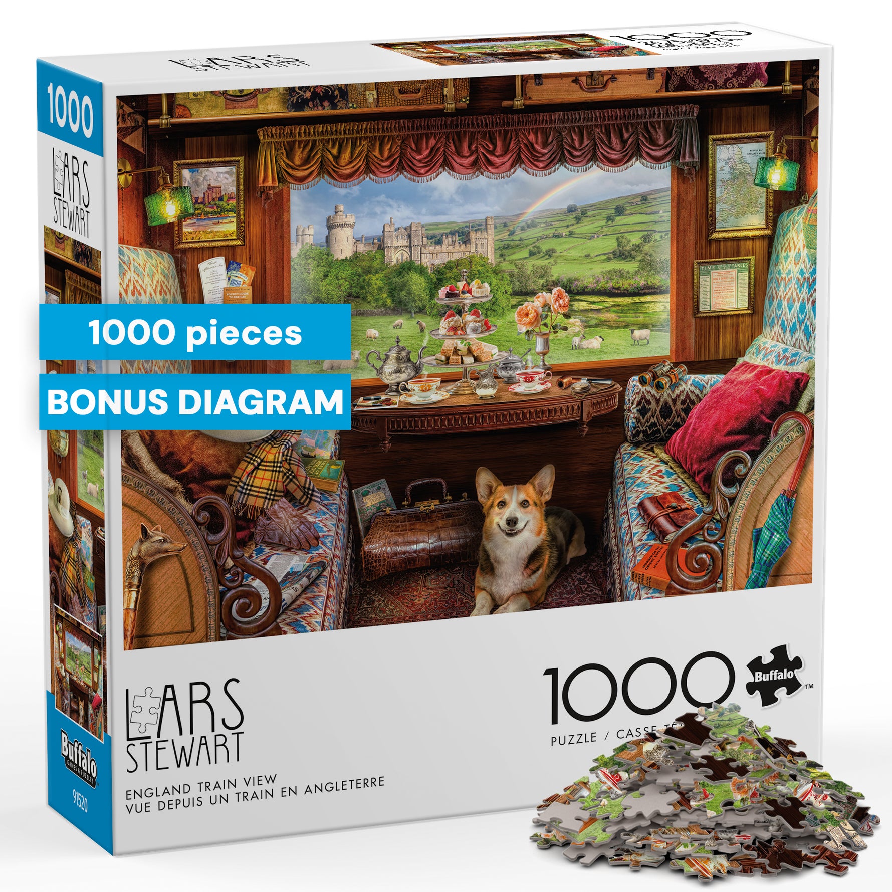 Lars Stewart England Train View 1000 Piece Jigsaw Puzzle