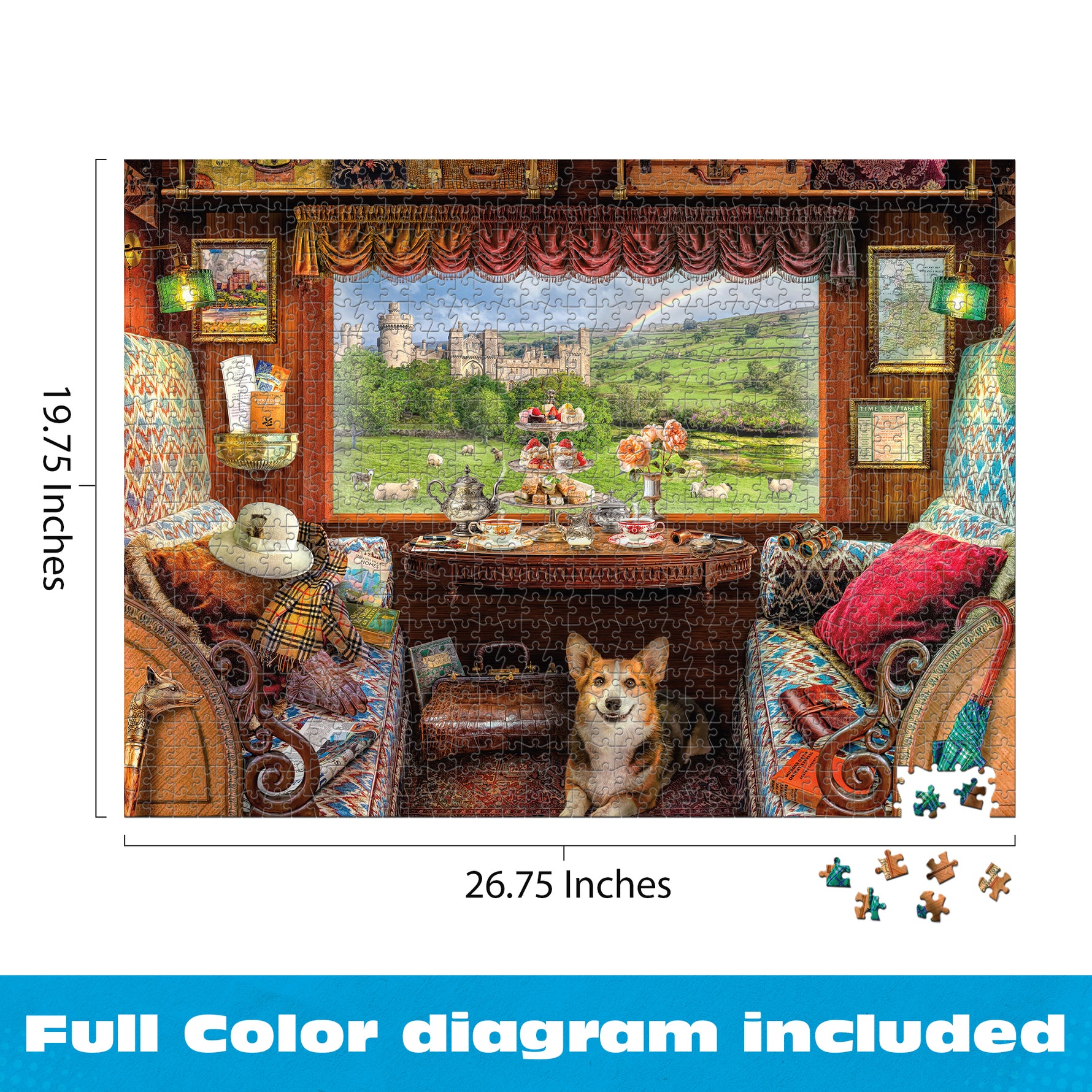 Lars Stewart England Train View 1000 Piece Jigsaw Puzzle