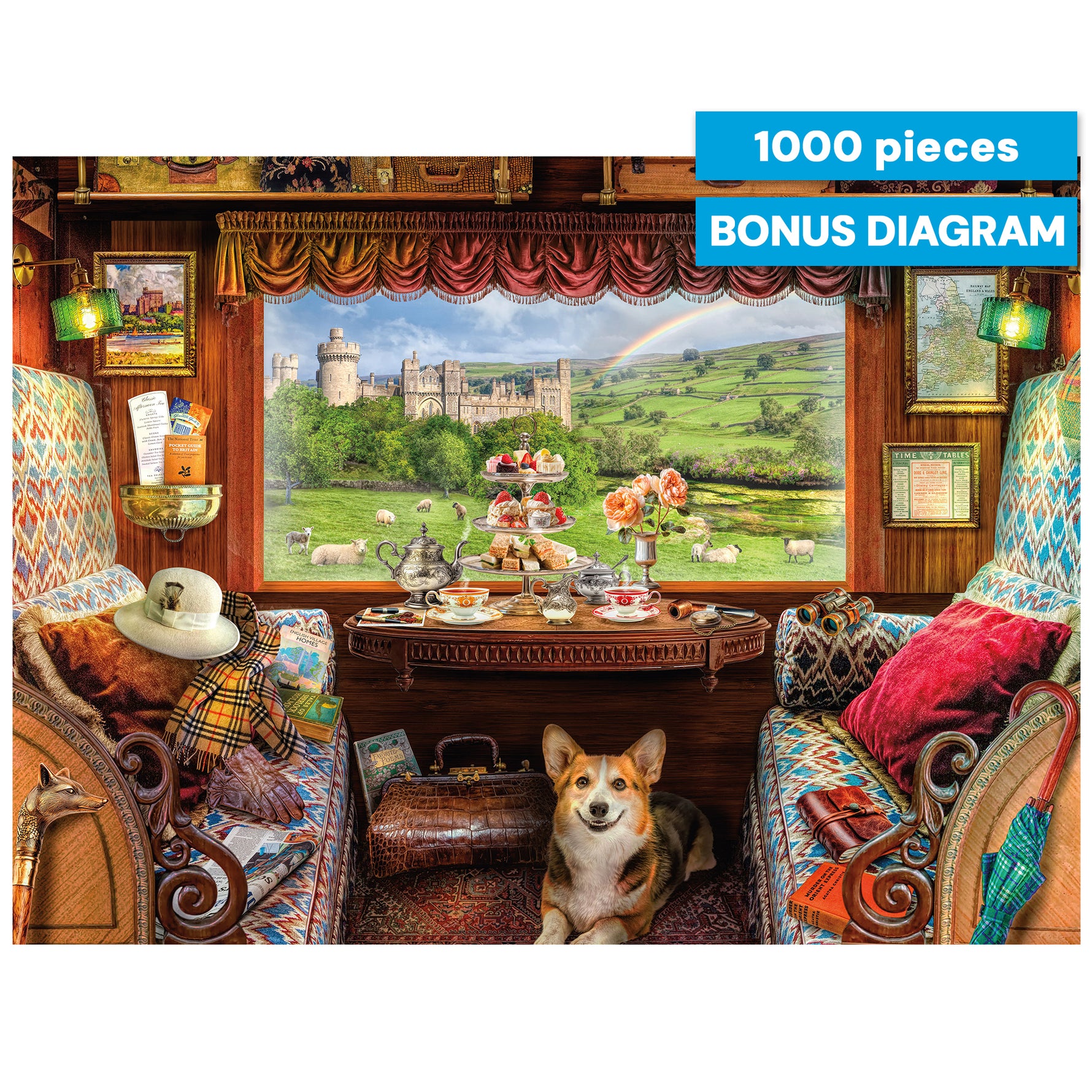 Lars Stewart England Train View 1000 Piece Jigsaw Puzzle