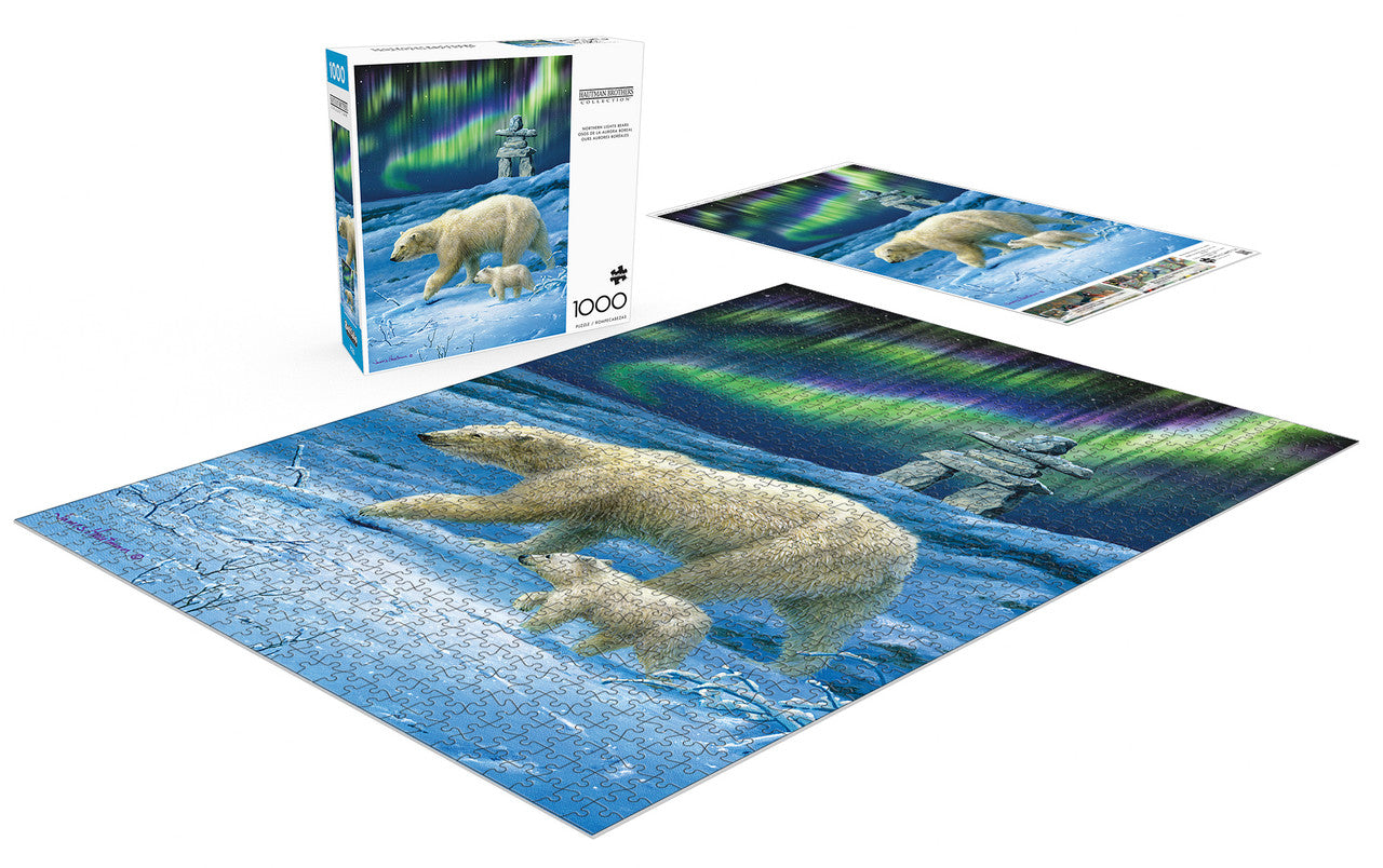Hautman: Northern Lights Bears 1000 Piece Puzzle