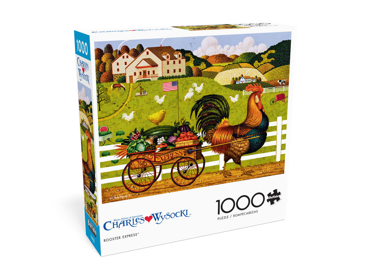 Charles Wysocki: Rooster Express 1000 Piece Puzzle