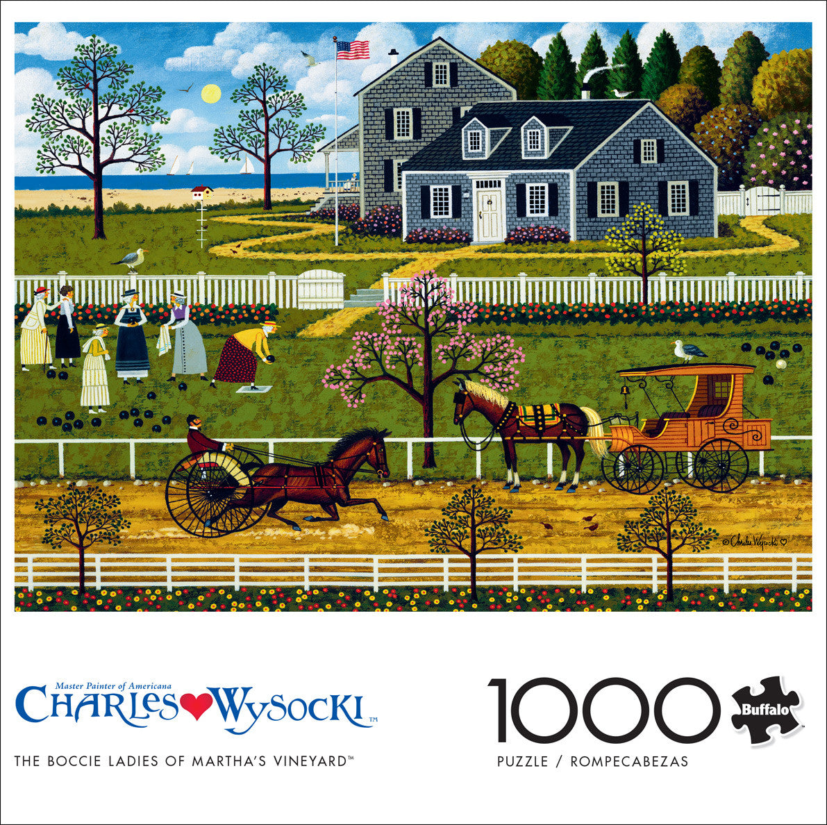 Charles Wysocki: The Boccie Ladies of Martha's Vineyard 1000 Piece Puzzle