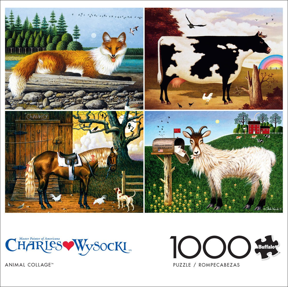 Charles Wysocki: Animal Collage 1000 Piece Puzzle
