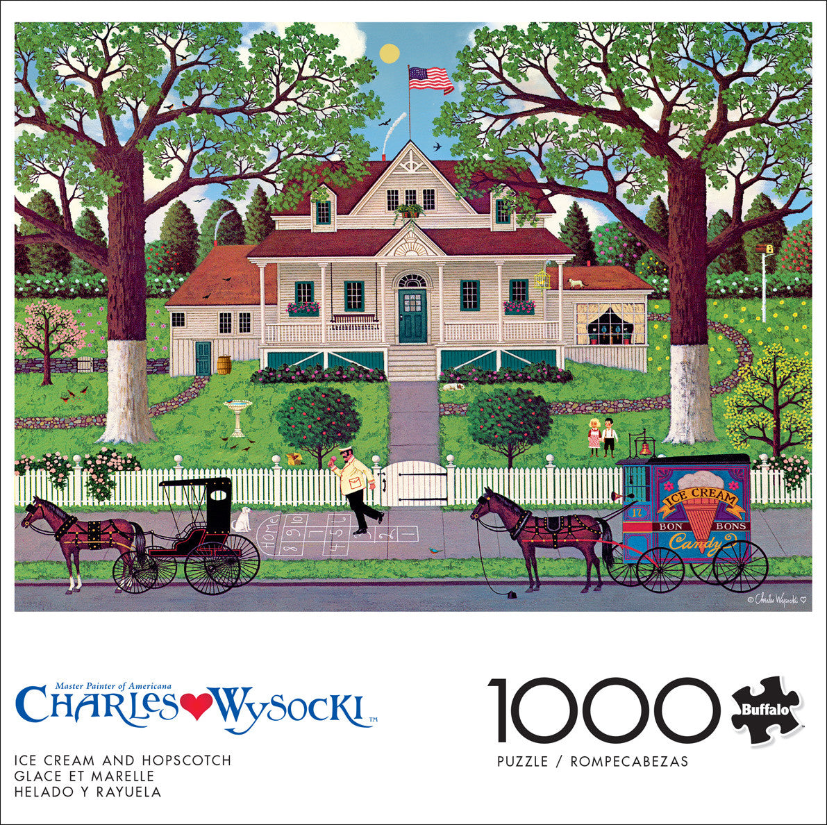 Charles Wysocki: Ice Cream and Hopscotch 1000 Piece Puzzle