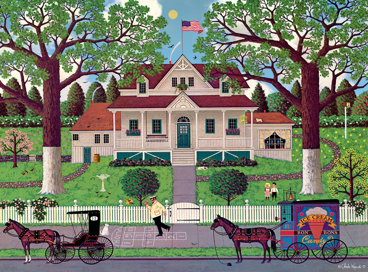 Charles Wysocki: Ice Cream and Hopscotch 1000 Piece Puzzle