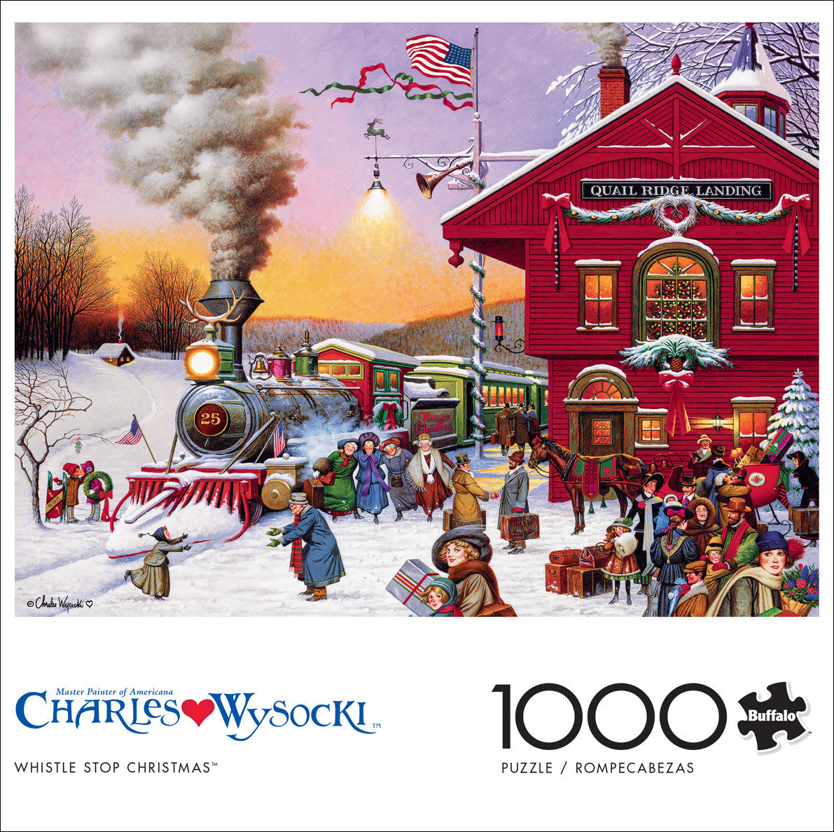Charles Wysocki: Whistle Stop Christmas 1000 Piece Puzzle
