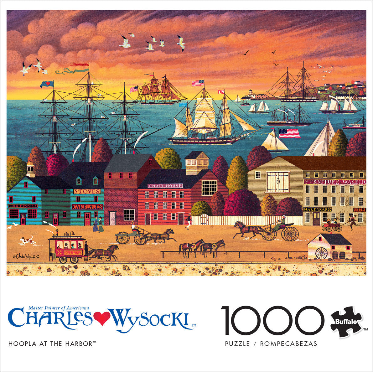 Charles Wysocki: Hoopla at the Harbor 1000 Piece Puzzle
