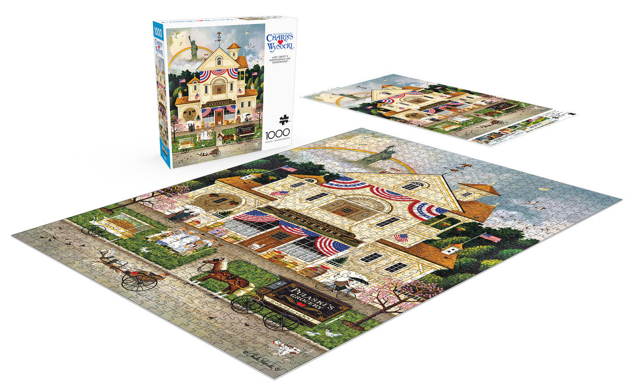 Charles Wysocki: Lady Liberty's Independence Day 1000 Piece Puzzle