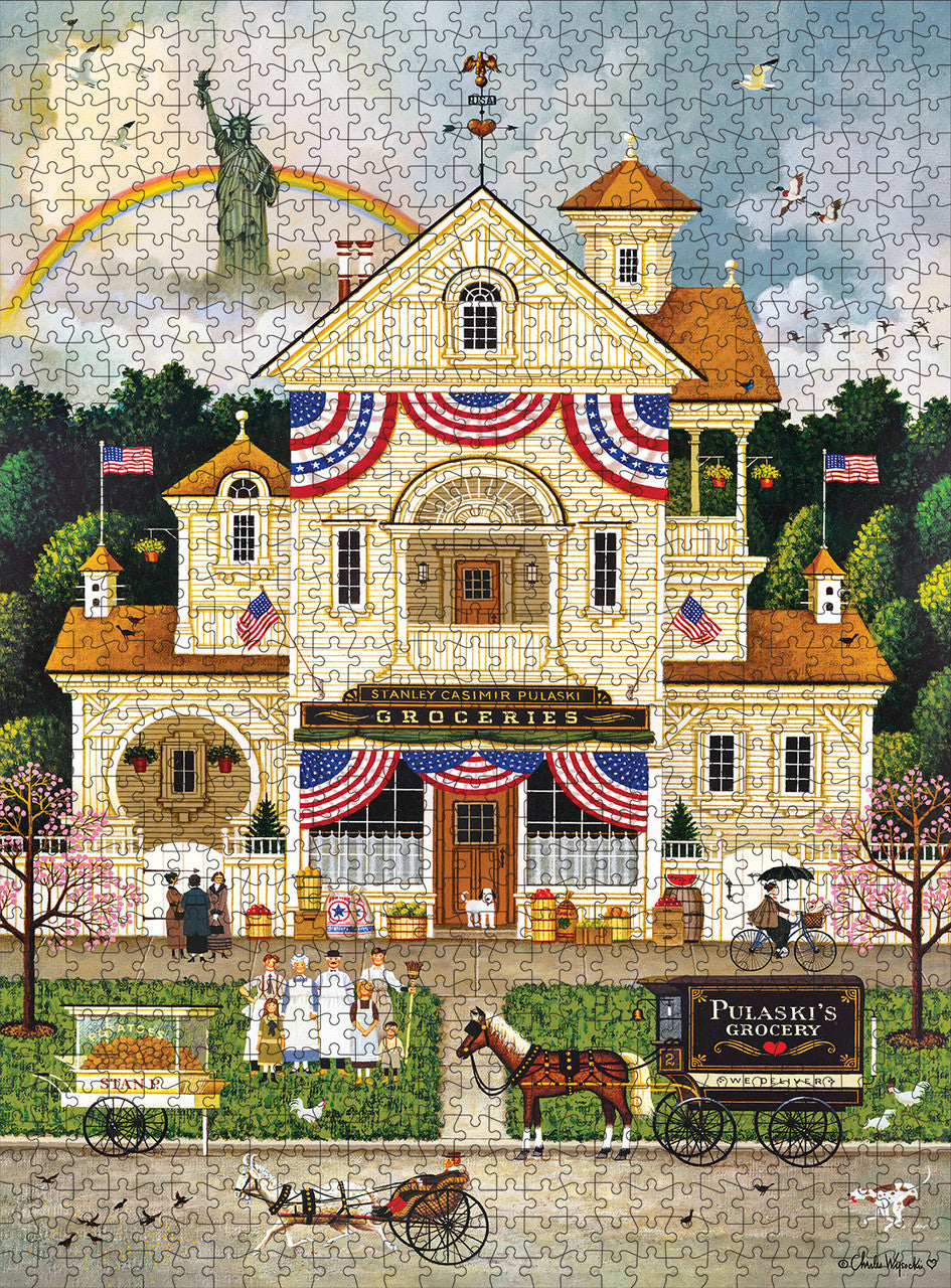 Charles Wysocki: Lady Liberty's Independence Day 1000 Piece Puzzle