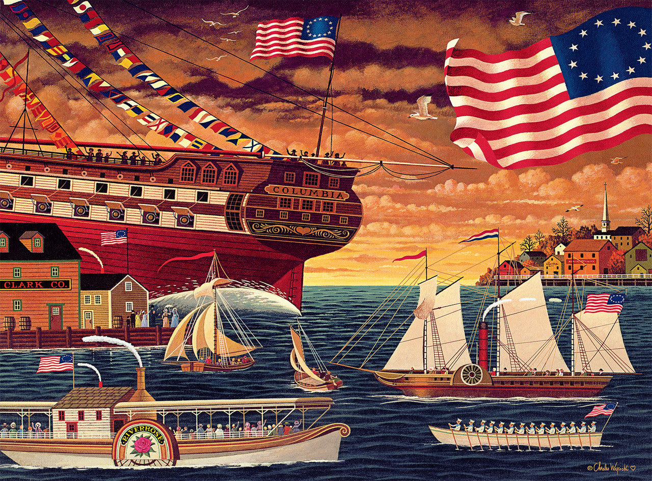 Charles Wysocki: Patriotic Harborview 1000 Piece Puzzle