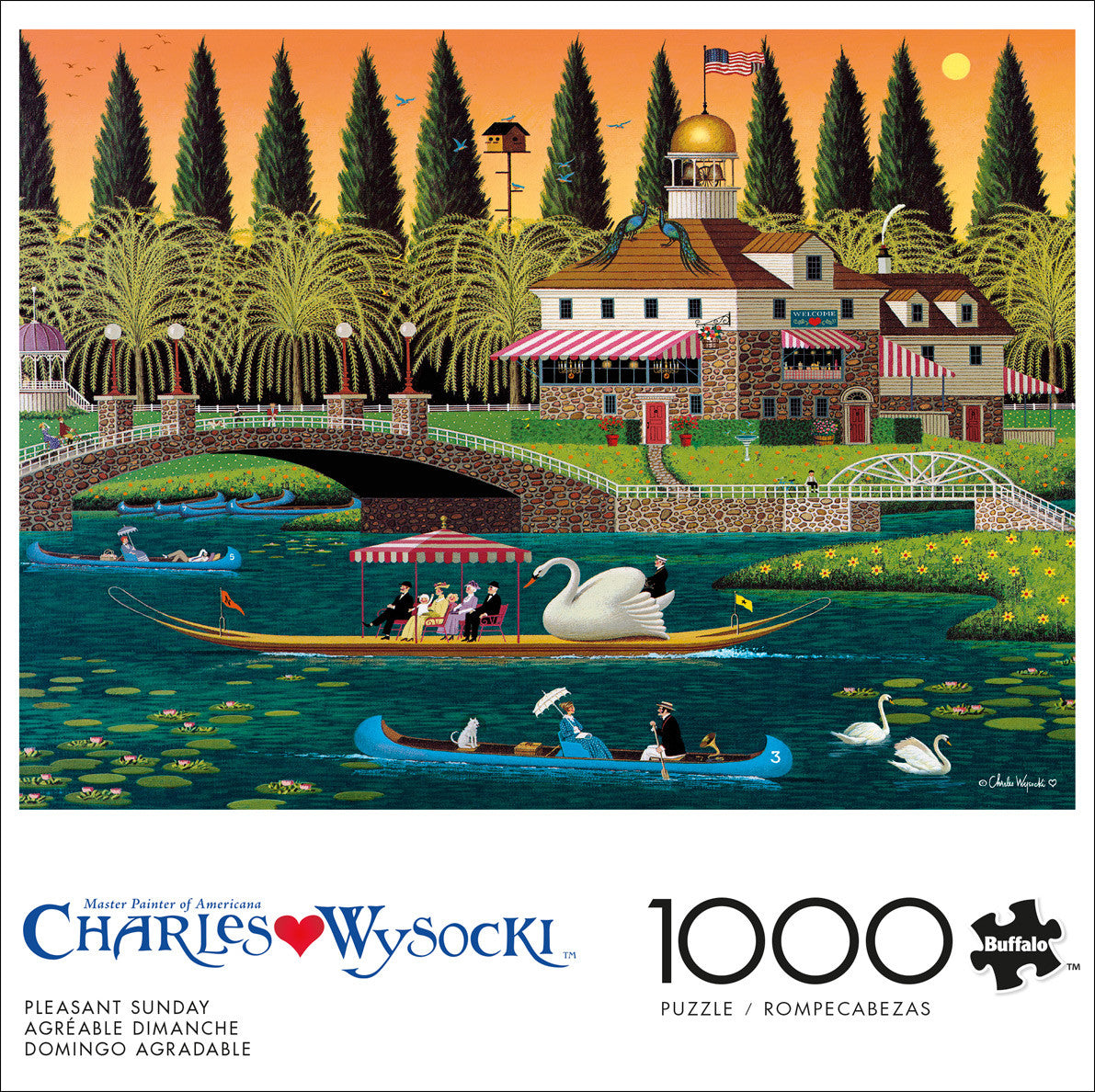 Charles Wysocki: Pleasant Sunday 1000 Piece Puzzle