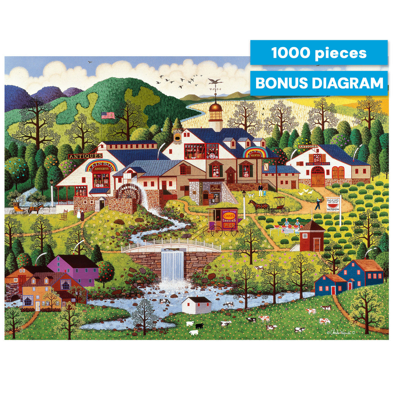 Charles Wysocki: Rainbow's End 1000 Piece Puzzle