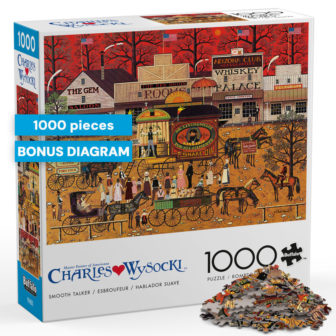 チャールズワイソッキー　トールペイント Charles Wysocki: Smooth Talker 1000 Piece Puzzle – Buffalo Games