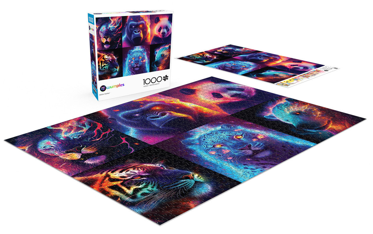 Wumples Collage: Neon Fauna 1000 Piece Puzzle