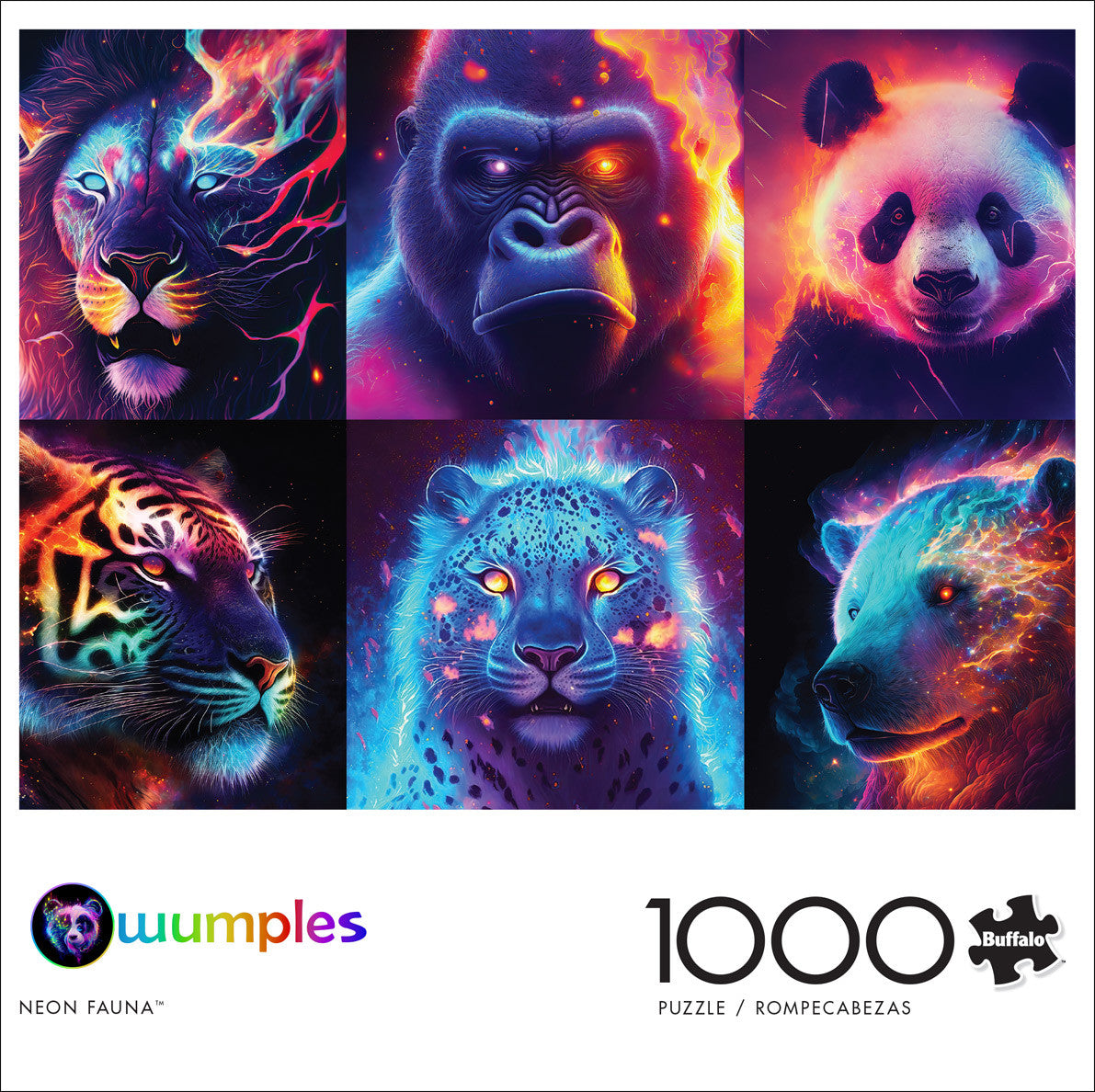 Wumples Collage: Neon Fauna 1000 Piece Puzzle