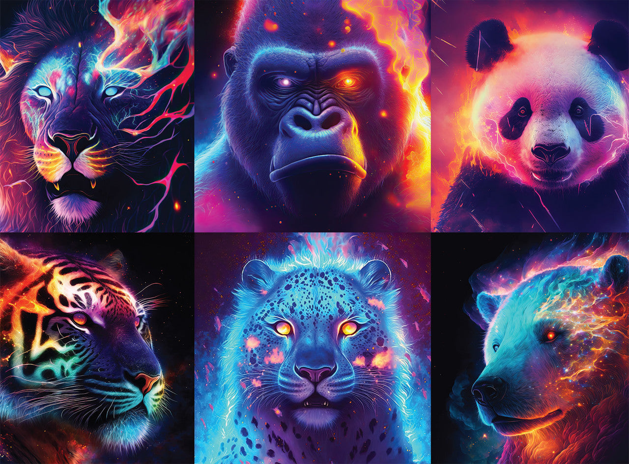Wumples Collage: Neon Fauna 1000 Piece Puzzle