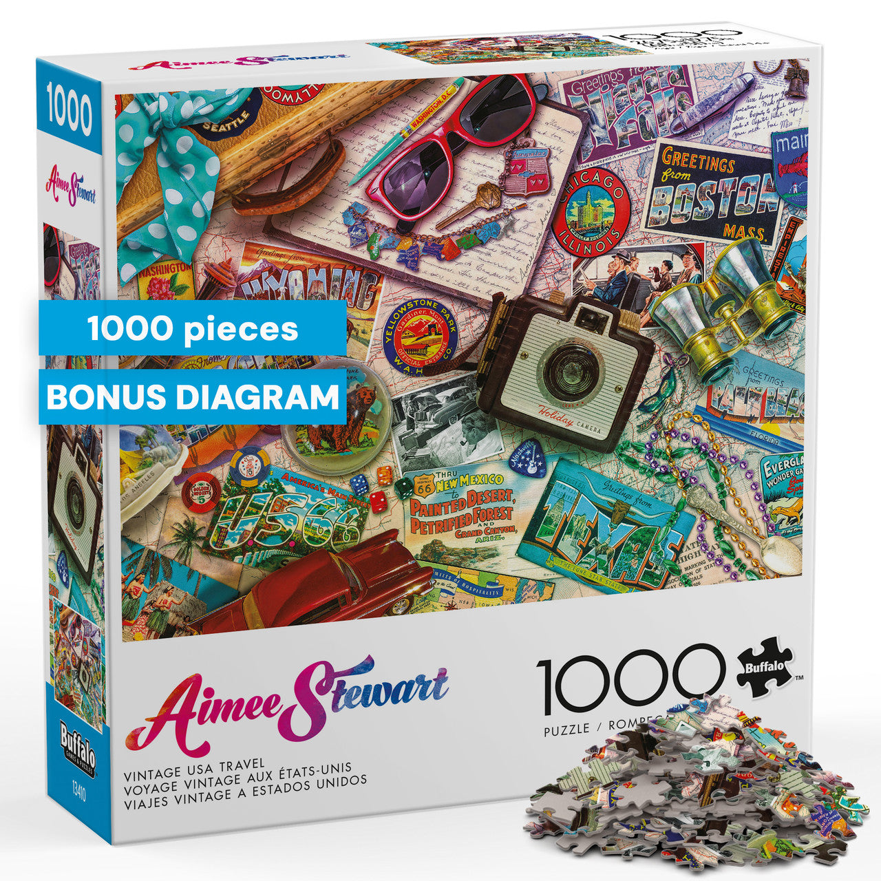 Aimee Stewart Vintage USA Travel 1000 Piece Puzzle