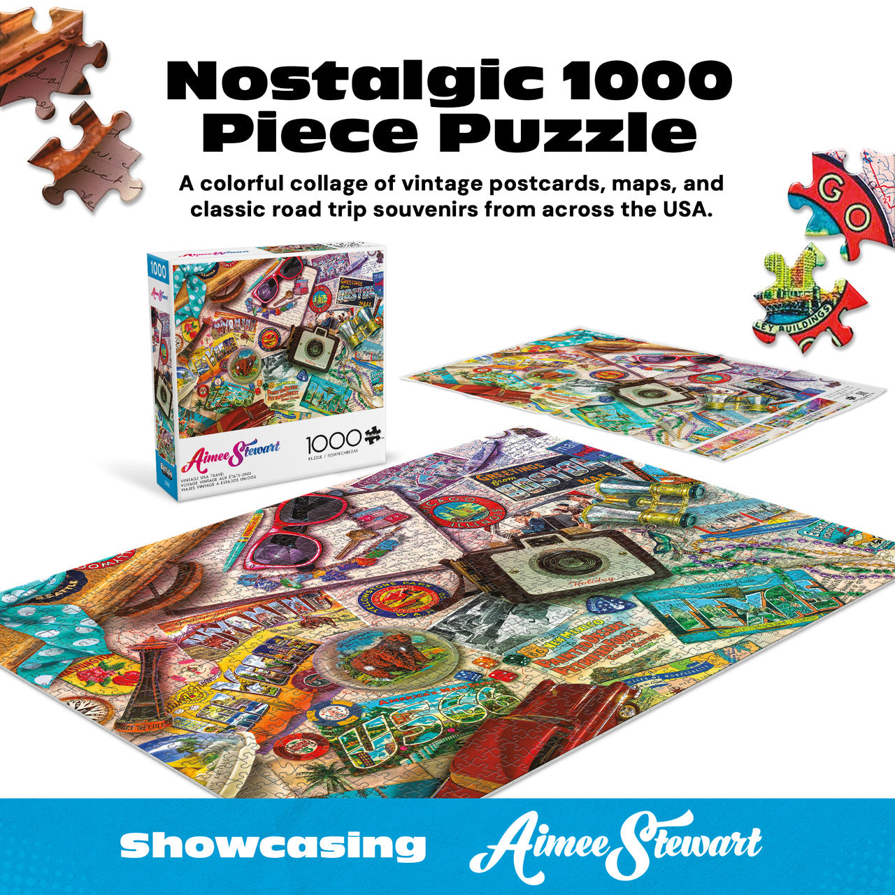 Aimee Stewart Vintage USA Travel 1000 Piece Puzzle