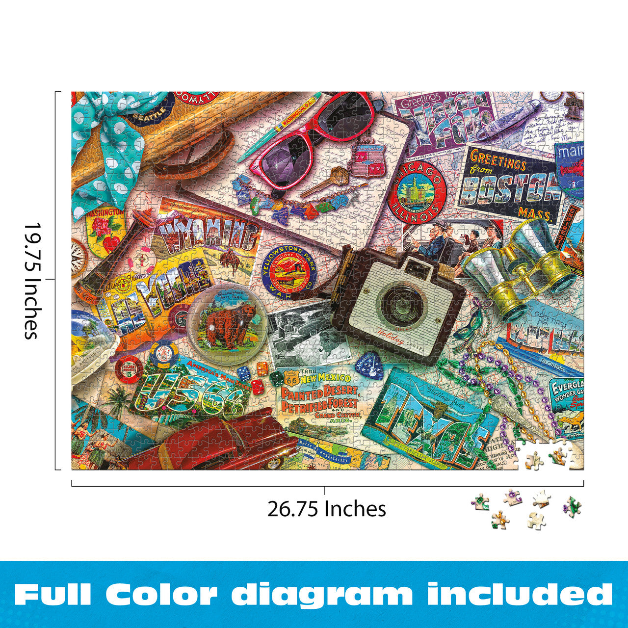 Aimee Stewart Vintage USA Travel 1000 Piece Puzzle