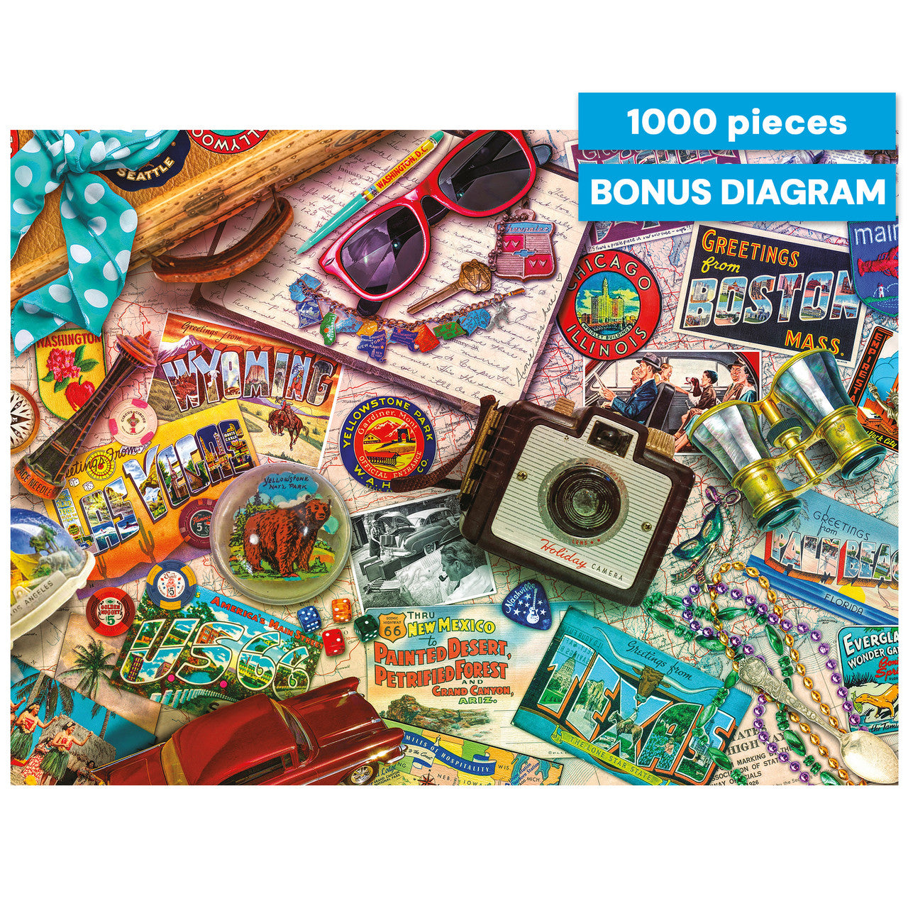 Aimee Stewart Vintage USA Travel 1000 Piece Puzzle