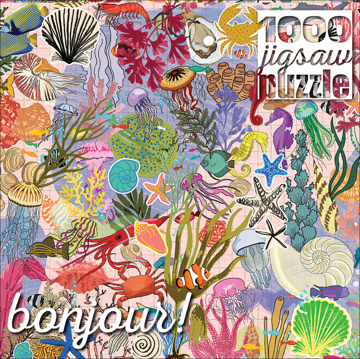 Bonjour: Sea Life Stickers 1000 Piece Puzzle